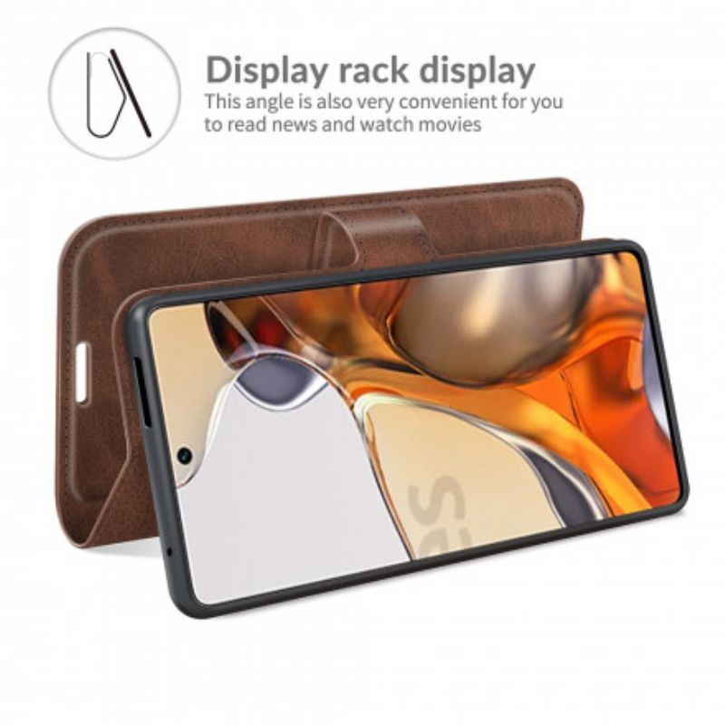 Flip Cover Xiaomi Mi 11t / 11t Pro Slank Ekstrem Lædereffekt