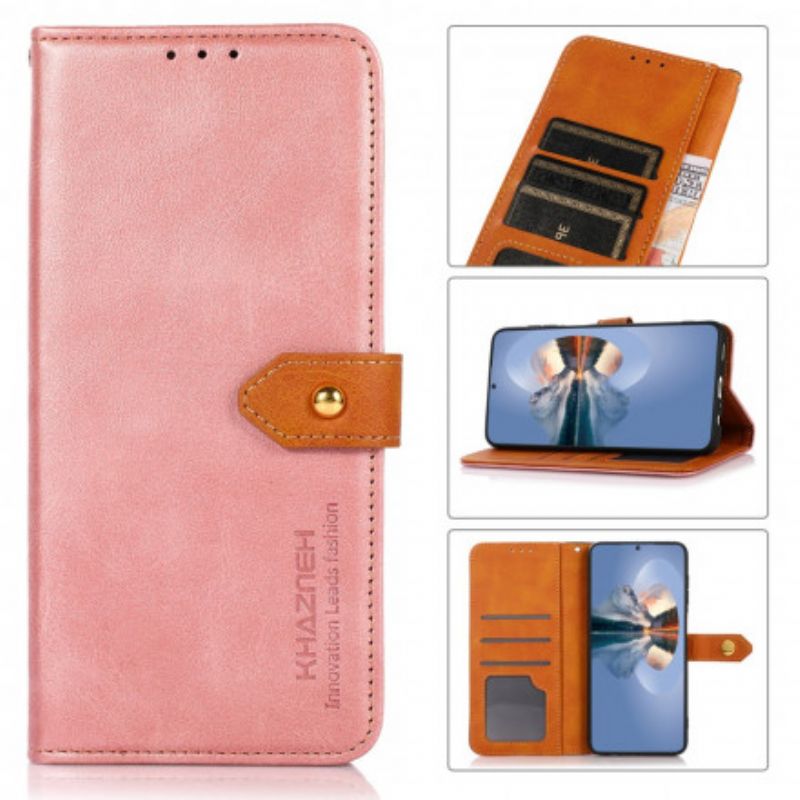 Flip Cover Xiaomi Mi 11t / 11t Pro Tofarvet Gyldent Lås Khazneh