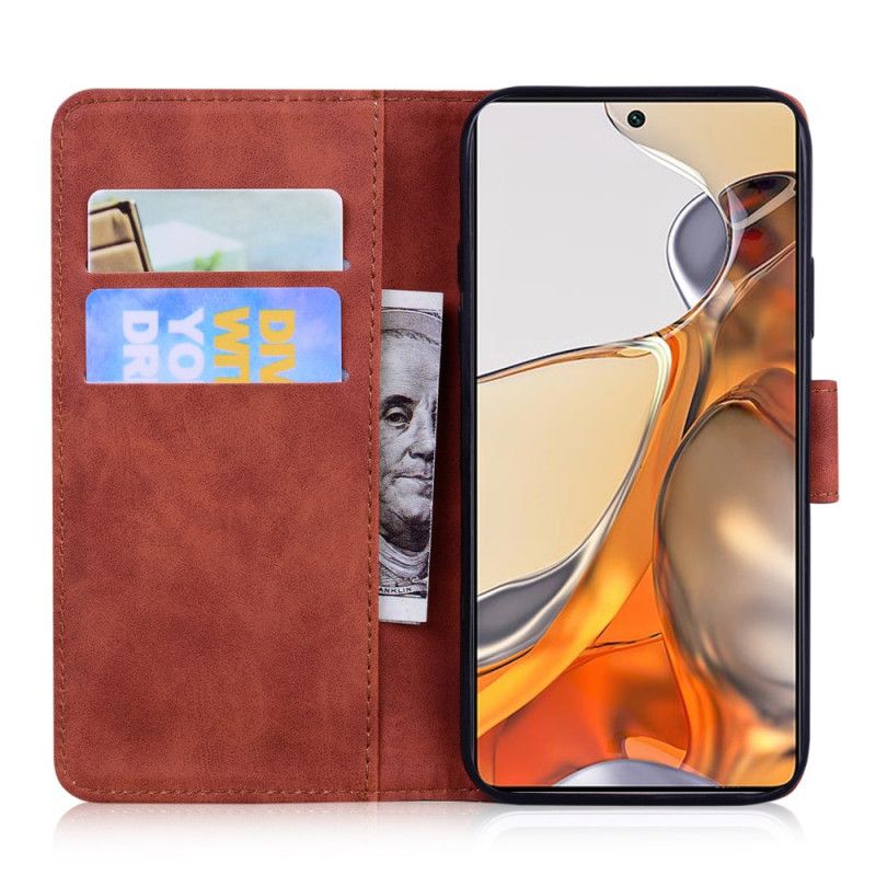 Læder Cover Xiaomi Mi 11t / 11t Pro Monokrom Lædereffekt