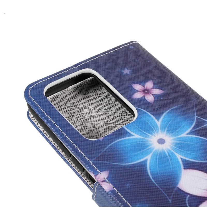 Læder Cover Xiaomi Mi 11t / 11t Pro Telefon Etui Måneblomster Med Rem