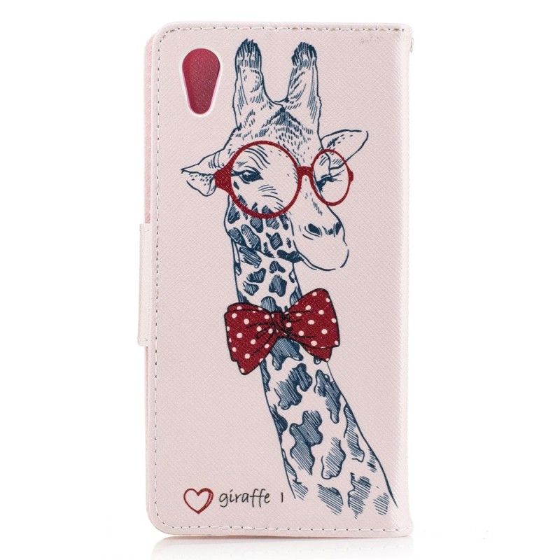 Flip Cover Læder for Sony Xperia XA1 Nørd Giraf