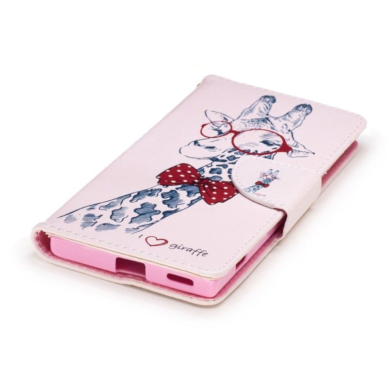 Flip Cover Læder for Sony Xperia XA1 Nørd Giraf