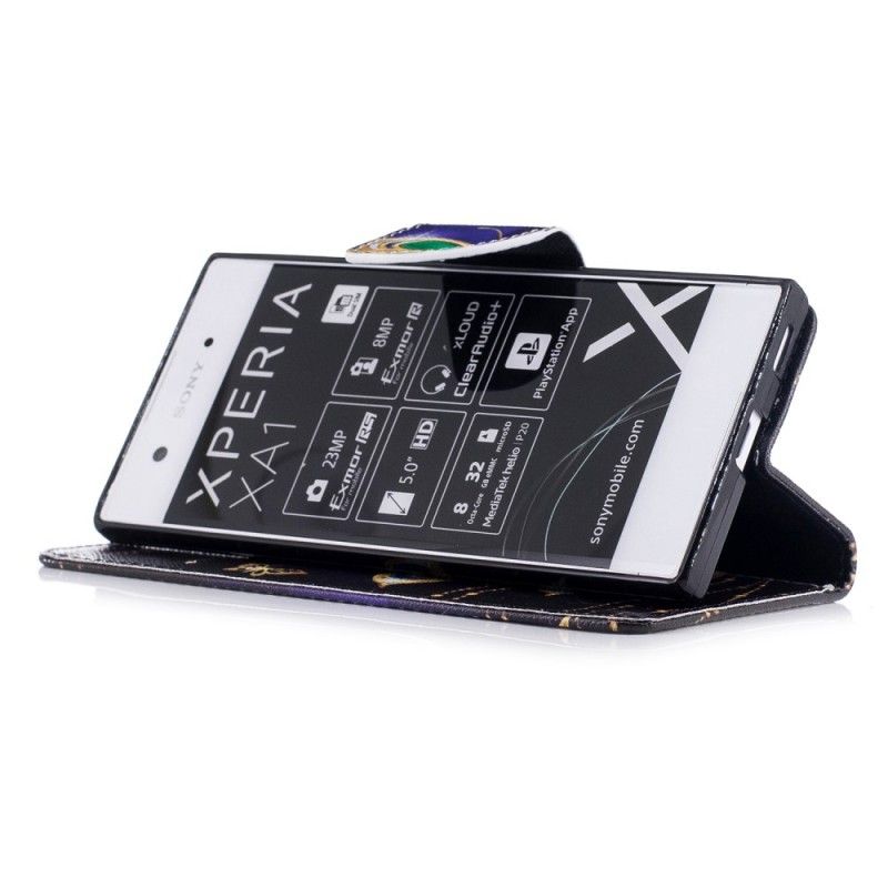 Flip Cover Læder Sony Xperia XA1 Magisk Sommerfugl Original