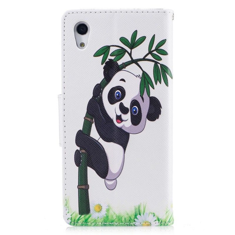 Flip Cover Læder Sony Xperia XA1 Panda På Bambus