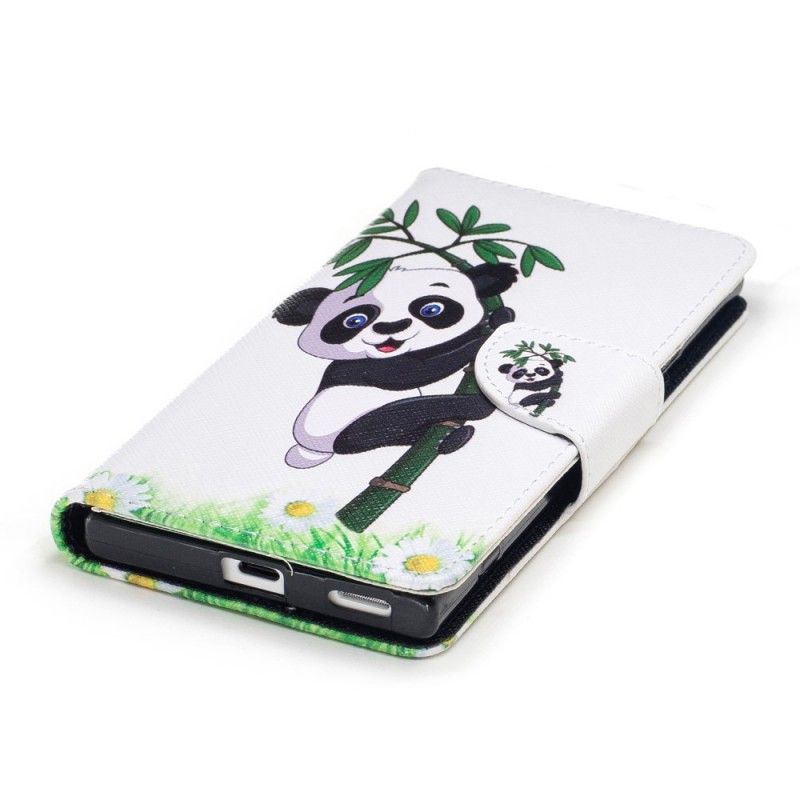 Flip Cover Læder Sony Xperia XA1 Panda På Bambus