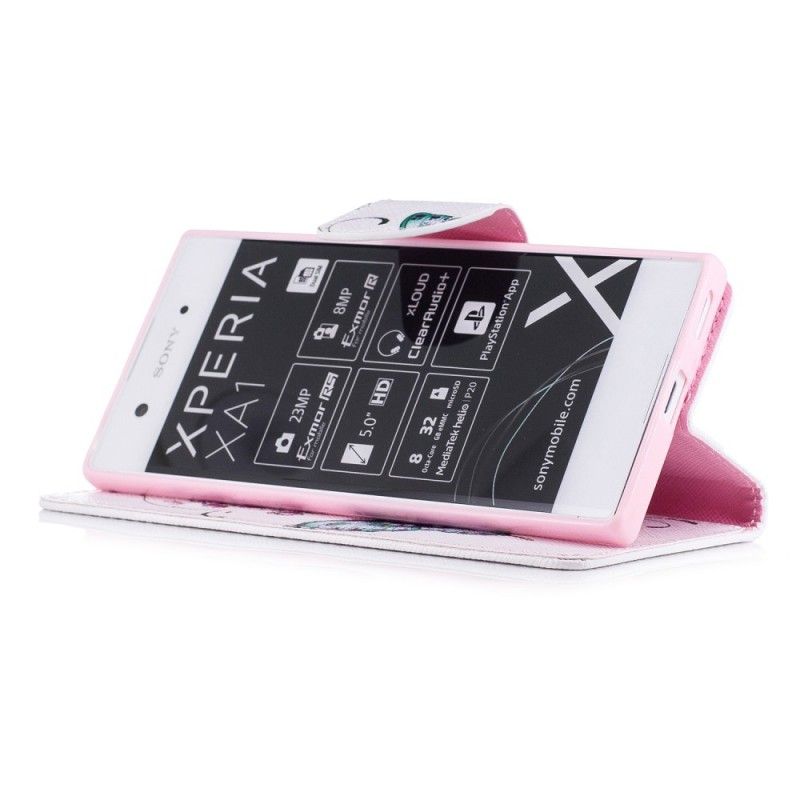 Flip Cover Læder Sony Xperia XA1 Vidunderlige Sommerfugle