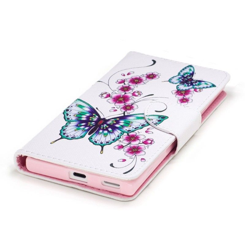 Flip Cover Læder Sony Xperia XA1 Vidunderlige Sommerfugle