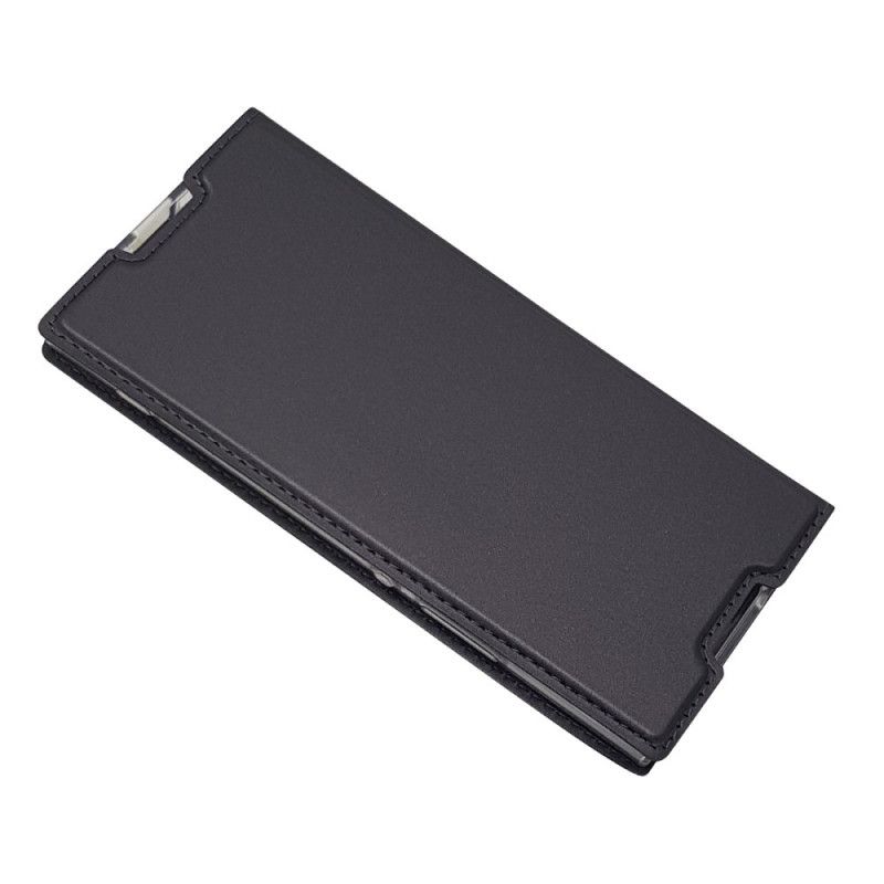 Læder Cover Sony Xperia XA1 Sort Kortholder I Lædereffekt