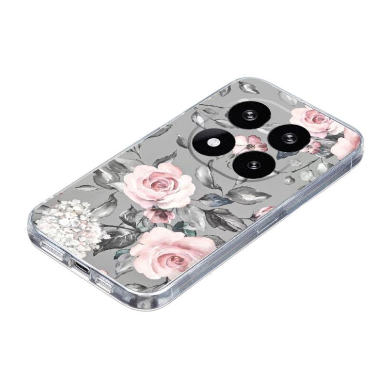 Cover Xiaomi Redmi Note 14 Pro Plus 5g Telefon Etui Lyserøde Blomster