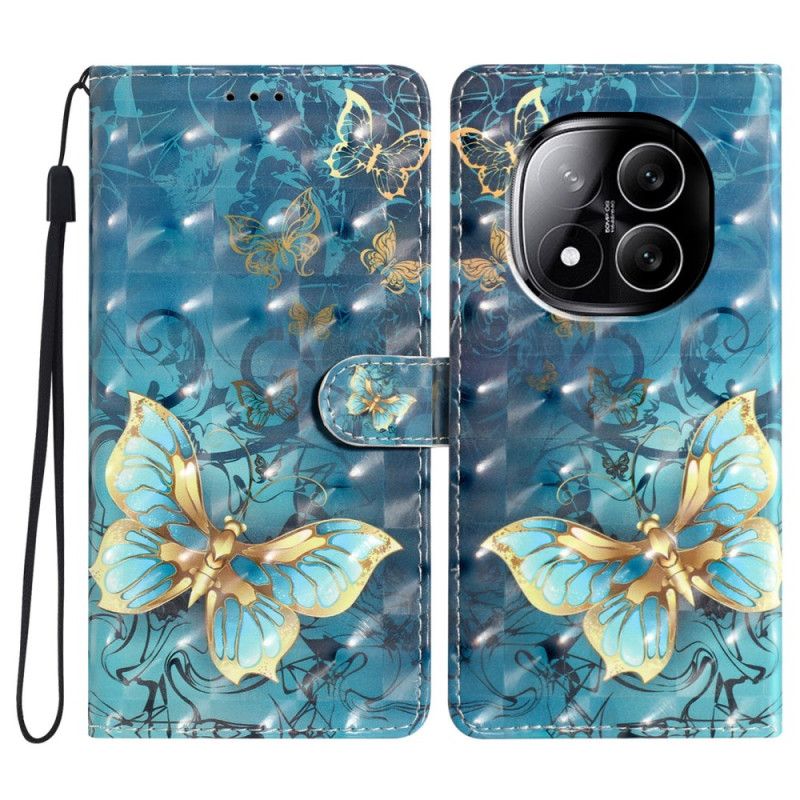 Flip Cover Til Xiaomi Redmi Note 14 Pro Plus 5g 3d Sommerfugle