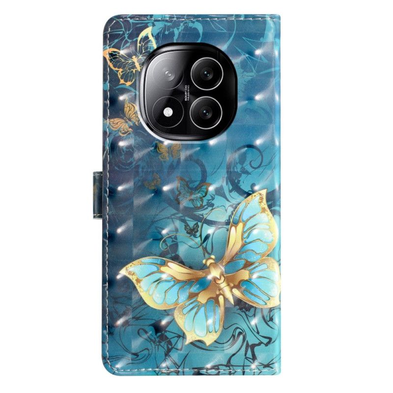 Flip Cover Til Xiaomi Redmi Note 14 Pro Plus 5g 3d Sommerfugle
