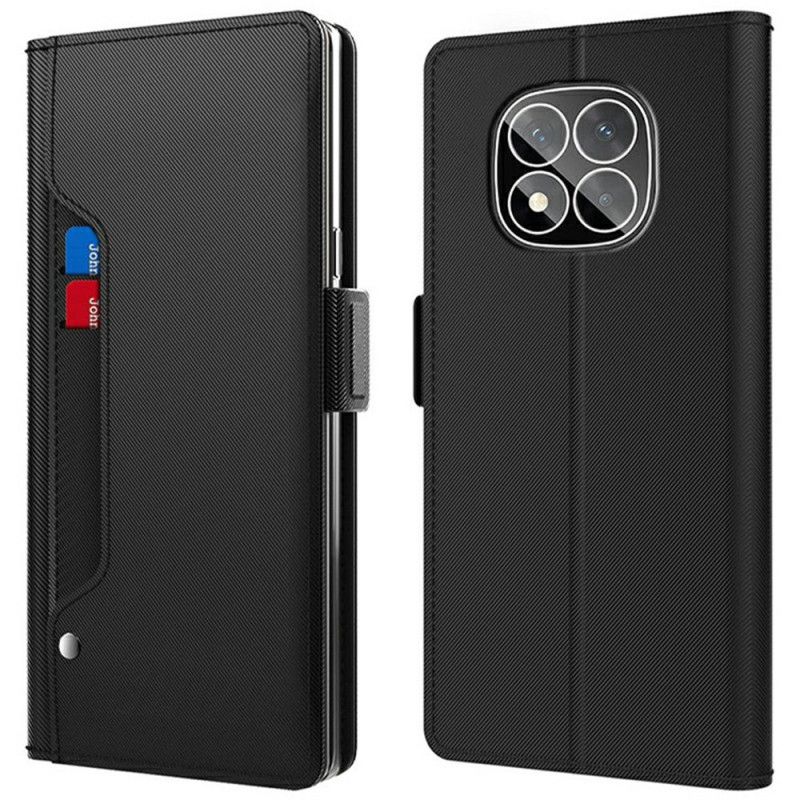 Flip Cover Til Xiaomi Redmi Note 14 Pro Plus 5g Aftagelig Kortholder Og Spejl