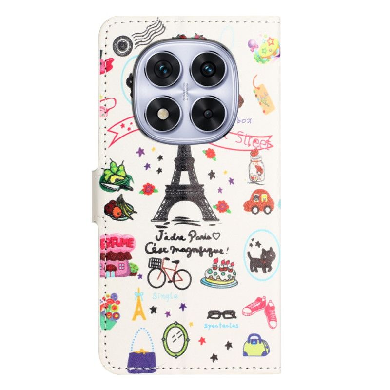 Flip Cover Til Xiaomi Redmi Note 14 Pro Plus 5g Eiffeltårnet