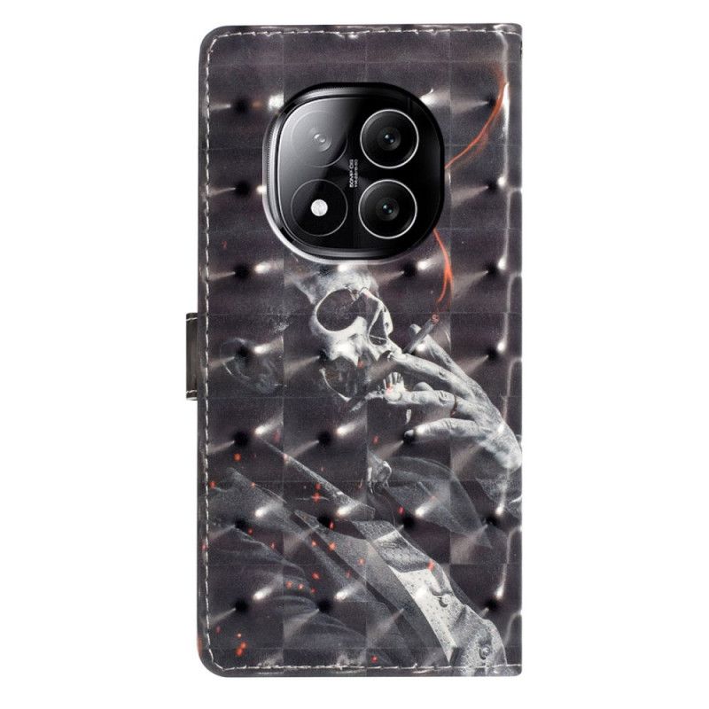 Flip Cover Xiaomi Redmi Note 14 Pro Plus 5g 3d Rygende Skelet