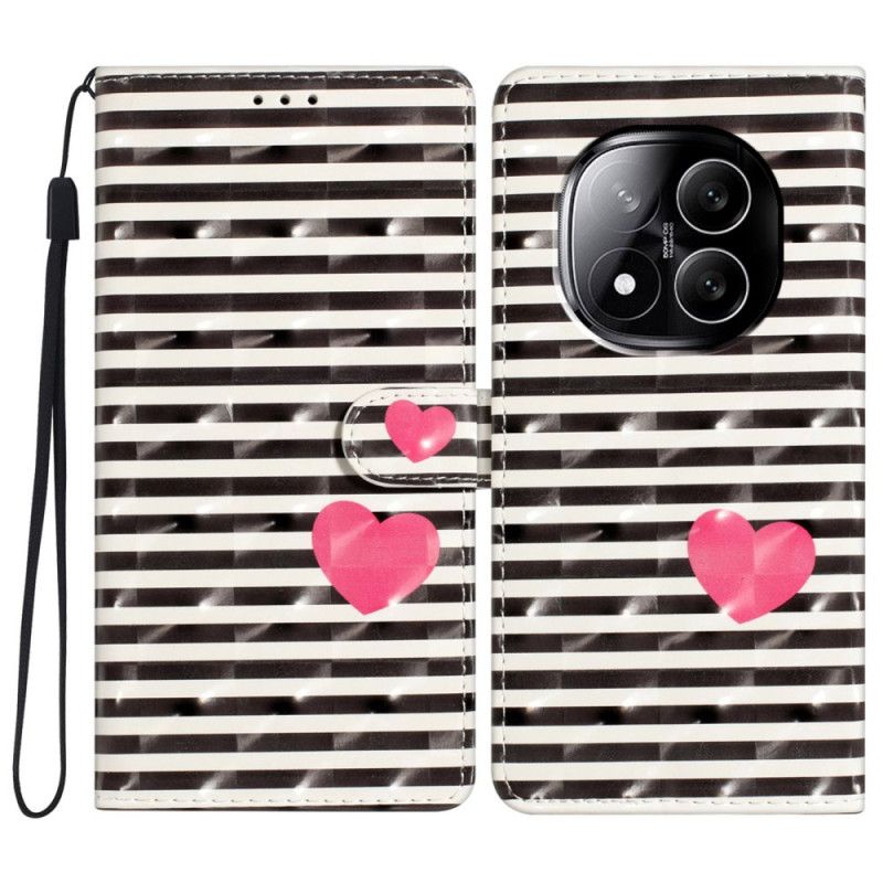 Flip Cover Xiaomi Redmi Note 14 Pro Plus 5g 3d Striber Og Hjerte