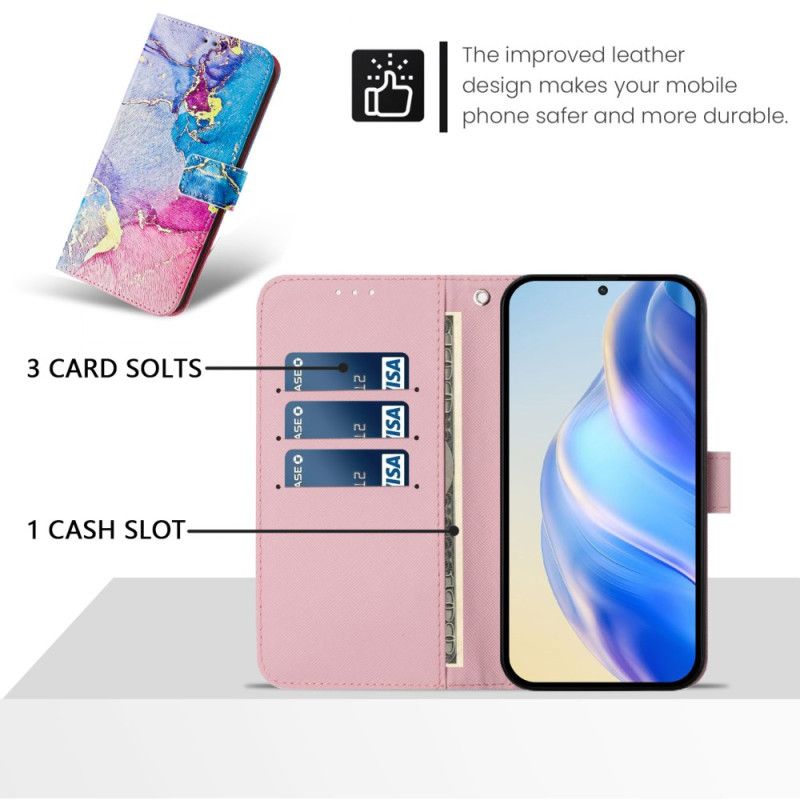 Flip Cover Xiaomi Redmi Note 14 Pro Plus 5g Flerfarvet Marmormønster