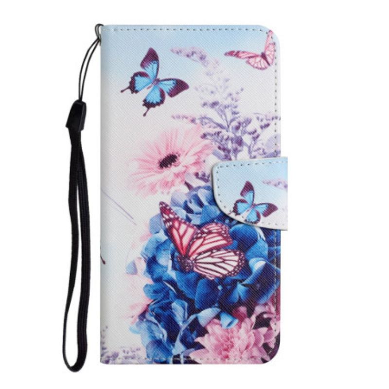 Flip Cover Xiaomi Redmi Note 14 Pro Plus 5g Lilla Sommerfugle