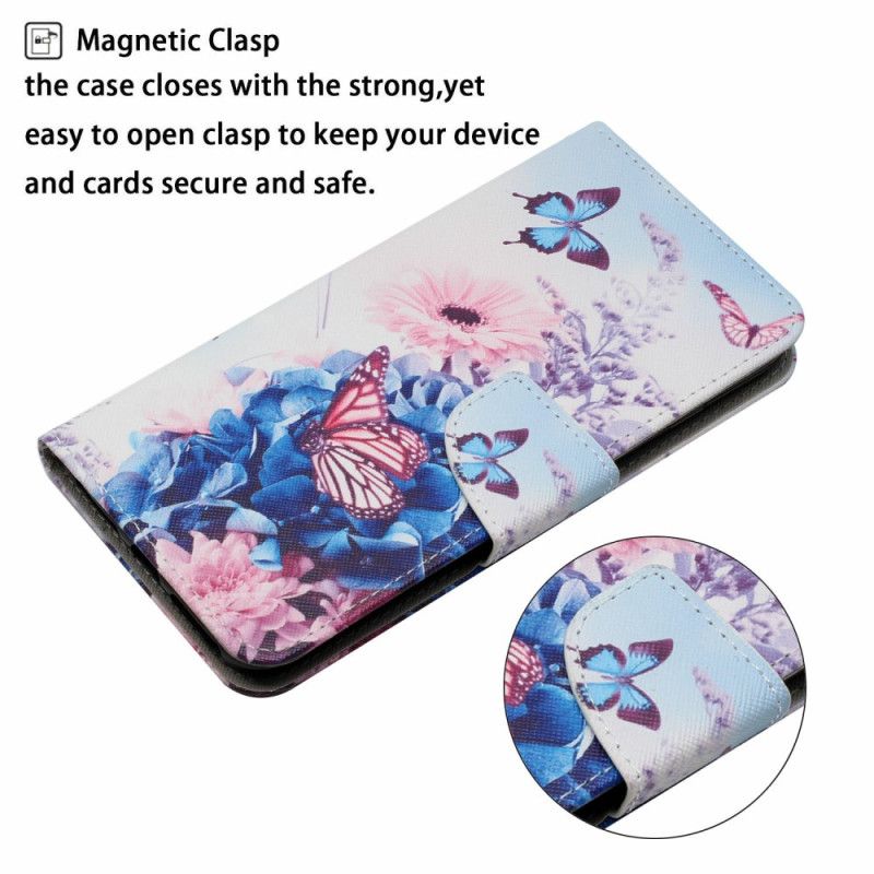 Flip Cover Xiaomi Redmi Note 14 Pro Plus 5g Lilla Sommerfugle