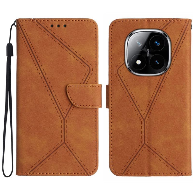 Flip Cover Xiaomi Redmi Note 14 Pro Plus 5g Linjer Og Streger Med Rem