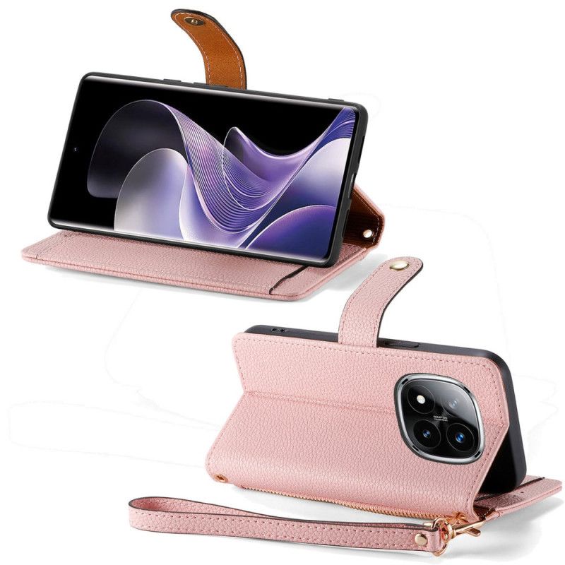 Flip Cover Xiaomi Redmi Note 14 Pro Plus 5g Polstret Lomme Og Rfid-beskyttelse