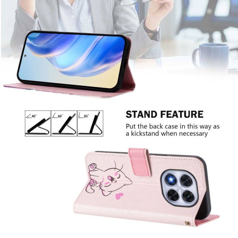 Flip Cover Xiaomi Redmi Note 14 Pro Plus 5g Sødt Kattemønster