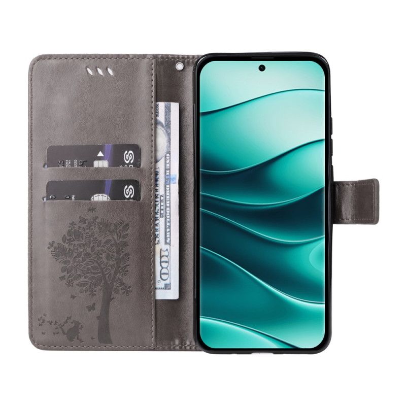 Flip Cover Xiaomi Redmi Note 14 Pro Plus 5g Træ Og Kat