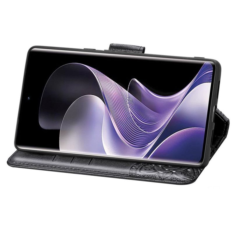 Læder Cover Xiaomi Redmi Note 14 Pro Plus 5g Barok Sommerfugl