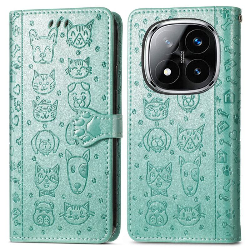 Læder Cover Xiaomi Redmi Note 14 Pro Plus 5g Telefon Etui Animerede Dyr