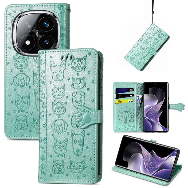 Læder Cover Xiaomi Redmi Note 14 Pro Plus 5g Telefon Etui Animerede Dyr