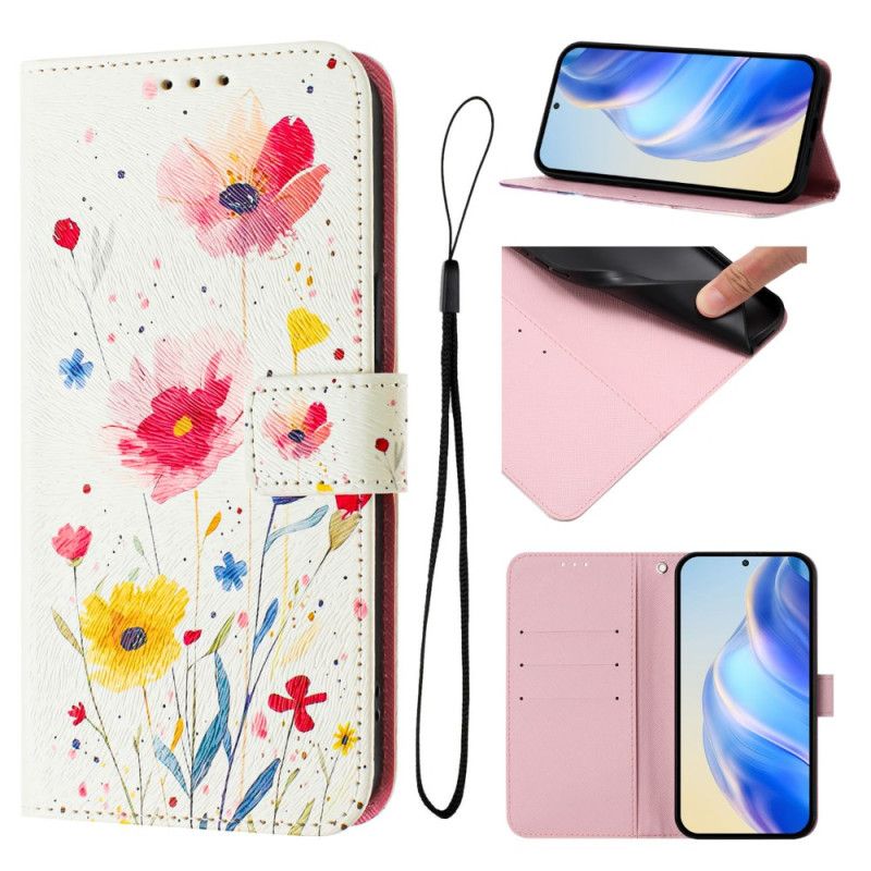 Læder Cover Xiaomi Redmi Note 14 Pro Plus 5g Telefon Etui Floramønster