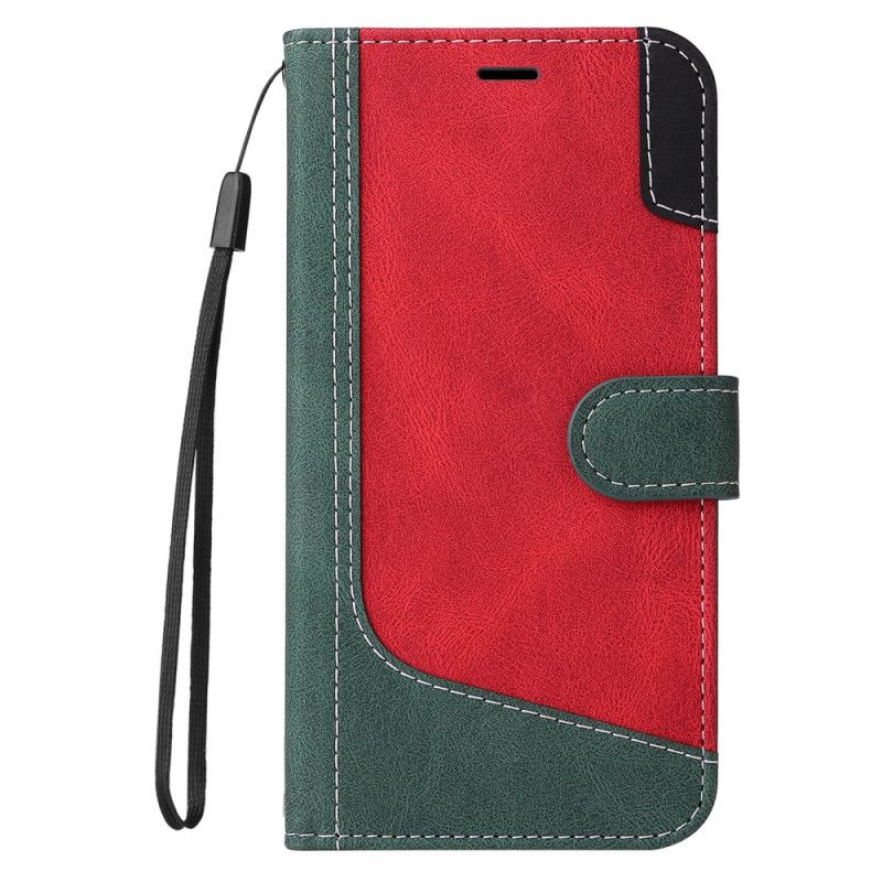 Læder Cover Xiaomi Redmi Note 14 Pro Plus 5g Telefon Etui Trefarvet Strap-on