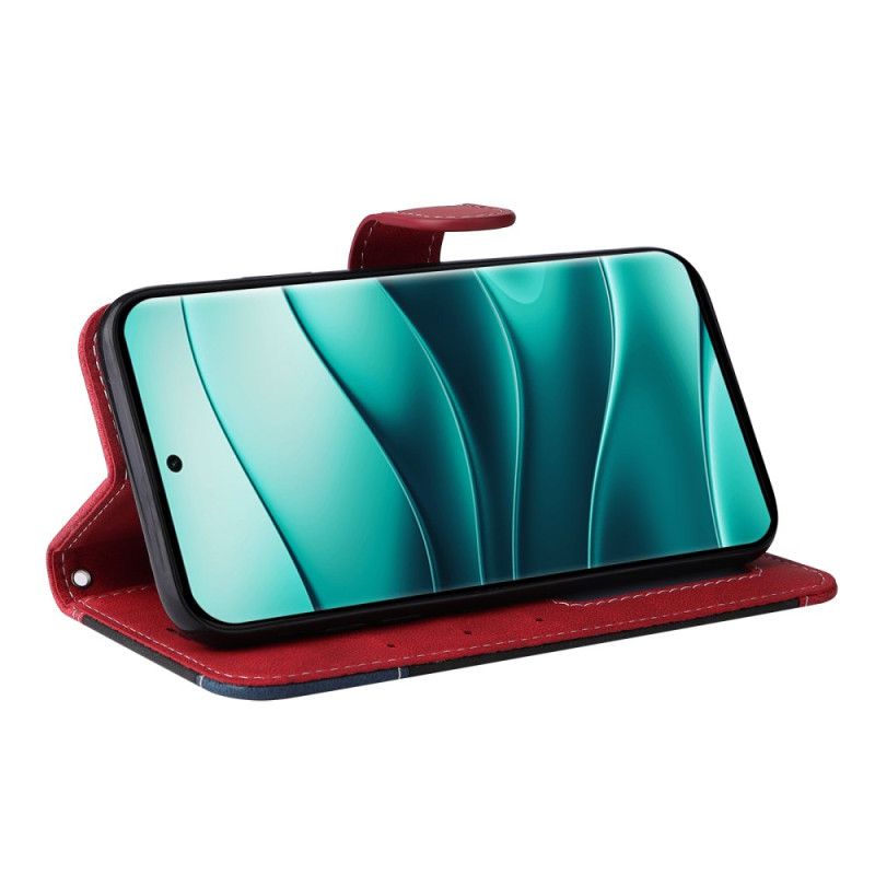 Læder Cover Xiaomi Redmi Note 14 Pro Plus 5g Telefon Etui Trefarvet Strap-on