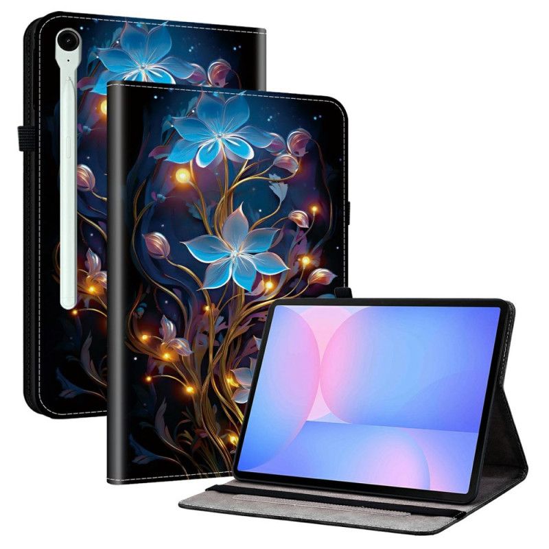 Case Samsung Galaxy Tab S10 Fe Plus Telefon Etui Blå Blomster
