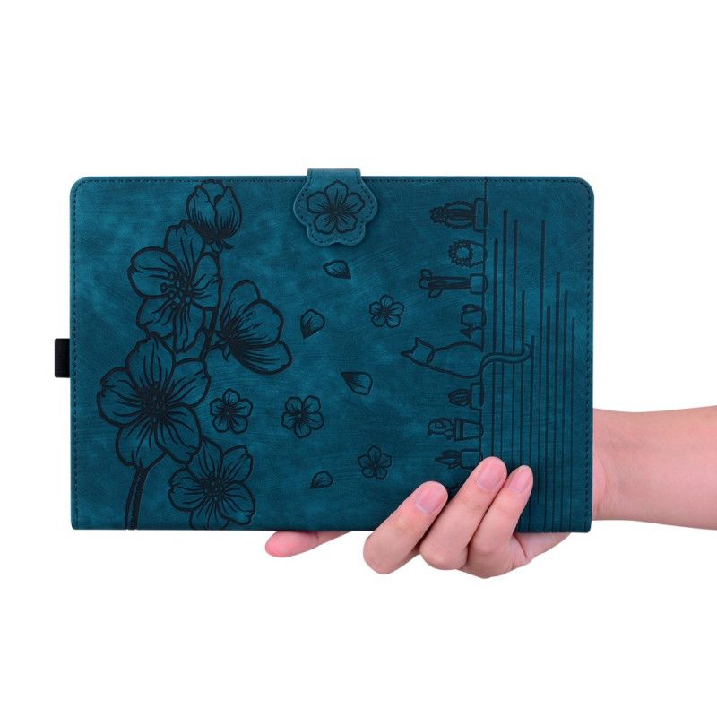 Læder Cover Samsung Galaxy Tab S10 Fe Plus Telefon Etui Kattemotiv