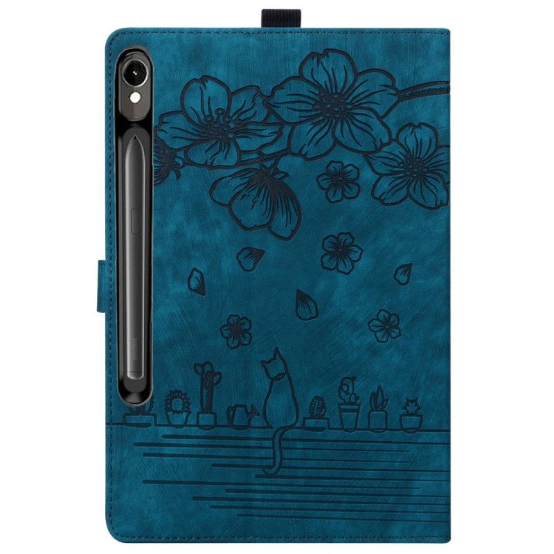 Læder Cover Samsung Galaxy Tab S10 Fe Plus Telefon Etui Kattemotiv