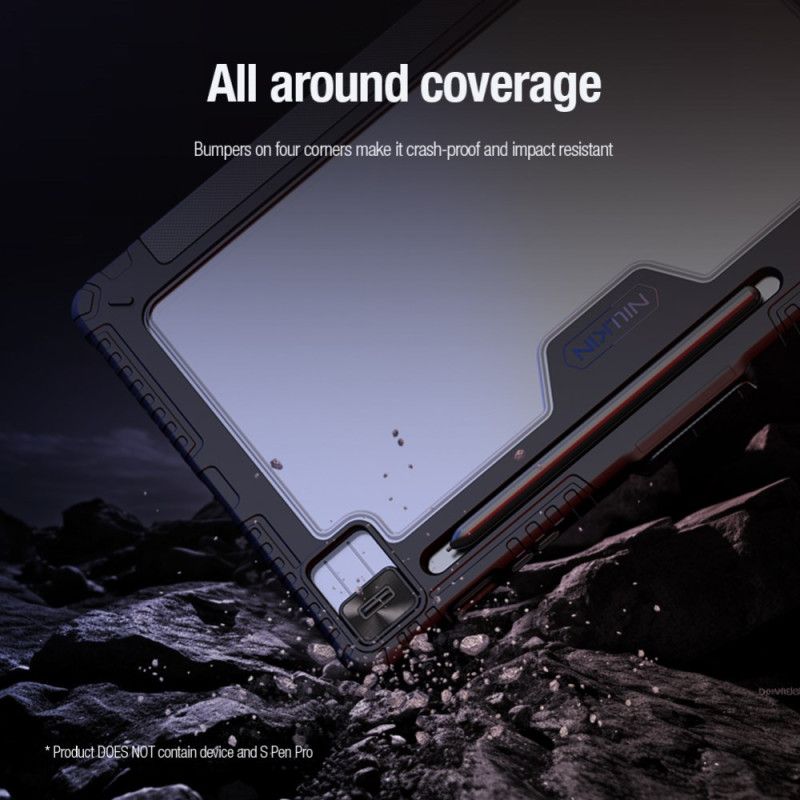 Samsung Galaxy Tab S10 Fe Plus Nillkin-bumper Med Origami-stativ Og Glidende Cover