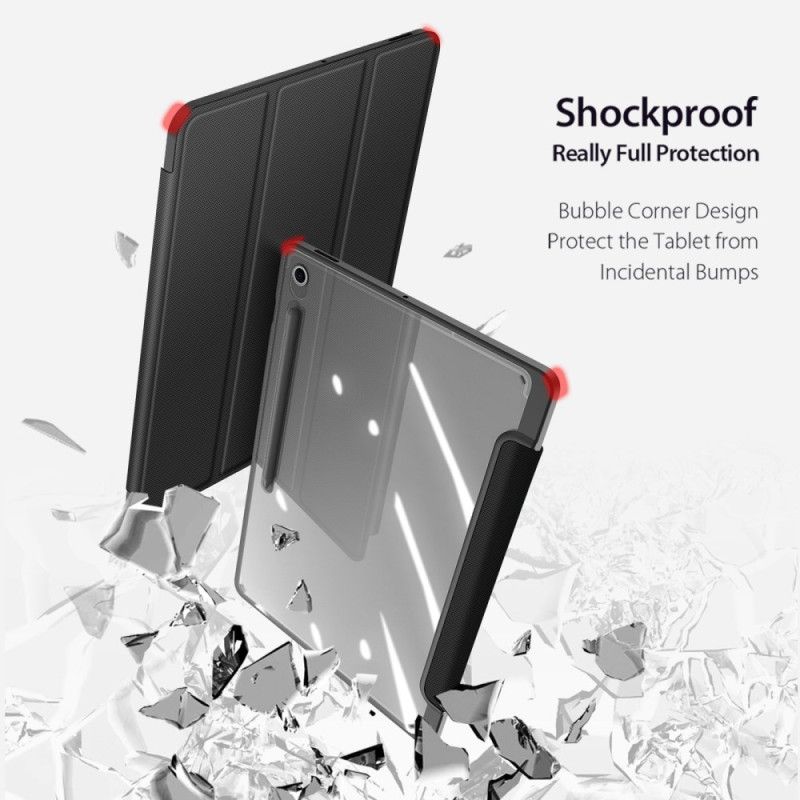 Samsung Galaxy Tab S10 Fe Plus Transparent Bagside Med Tre Paneler