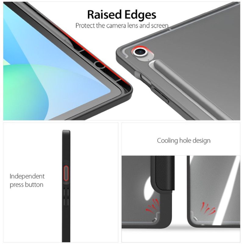 Samsung Galaxy Tab S10 Fe Plus Transparent Bagside Med Tre Paneler