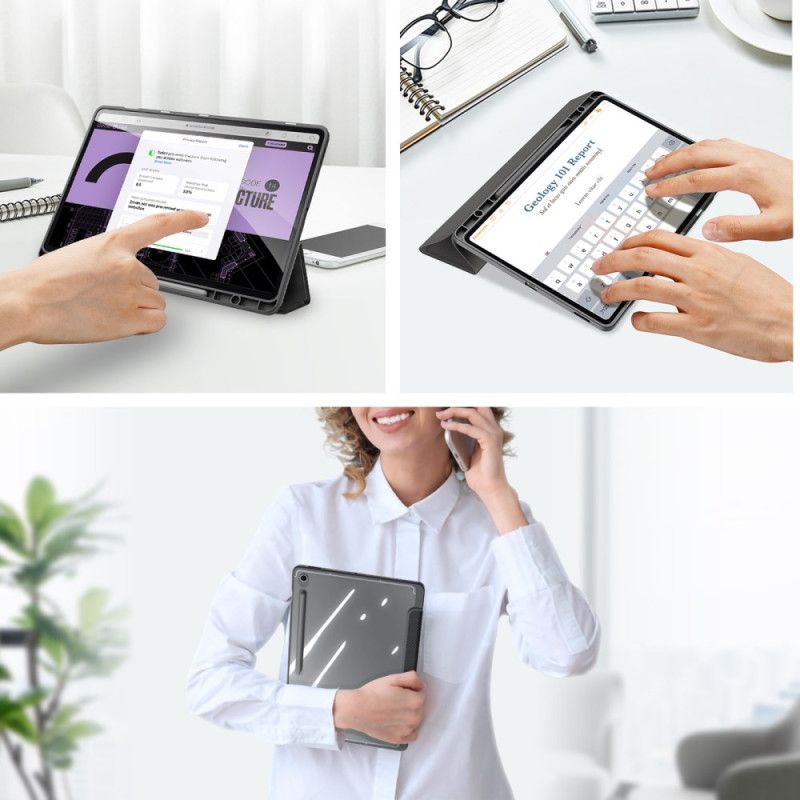 Samsung Galaxy Tab S10 Fe Plus Transparent Bagside Med Tre Paneler