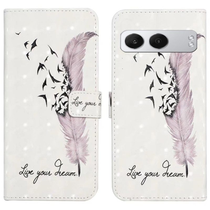 Flip Cover Til Oneplus Nord 4 3d Lyserød Fjer