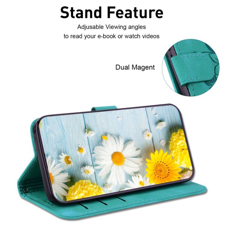 Læder Cover Oneplus Nord 4 Telefon Etui Blomsterlilje