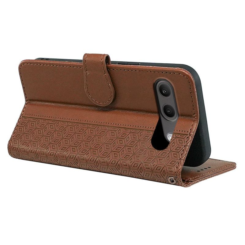 Læder Cover Oneplus Nord 4 Telefon Etui Kubisk Mønster