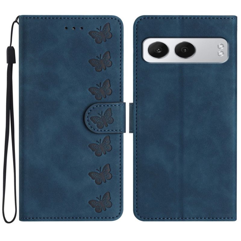 Læder Cover Oneplus Nord 4 Telefon Etui Sommerfuglekant