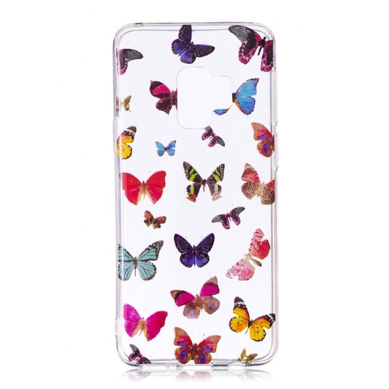 Cover Samsung Galaxy S9 Mobilcover Farvede Sommerfugle