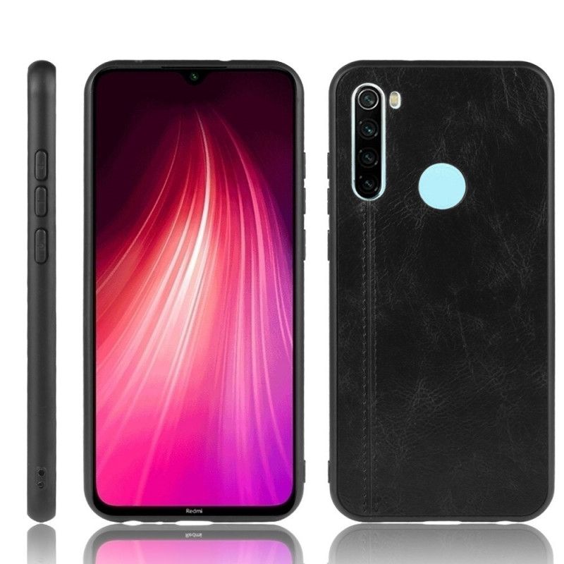 Cover Xiaomi Redmi Note 8T Sort Syet Lædereffekt Beskyttelse