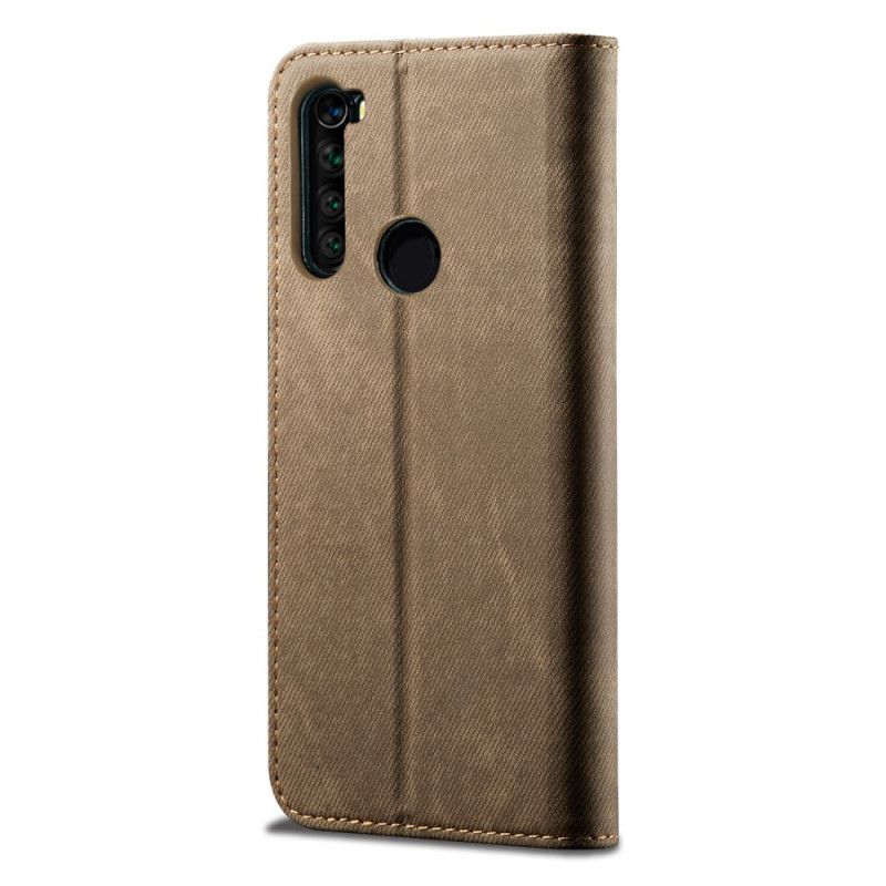 Læder Cover for Xiaomi Redmi Note 8T Sort Jeansstof