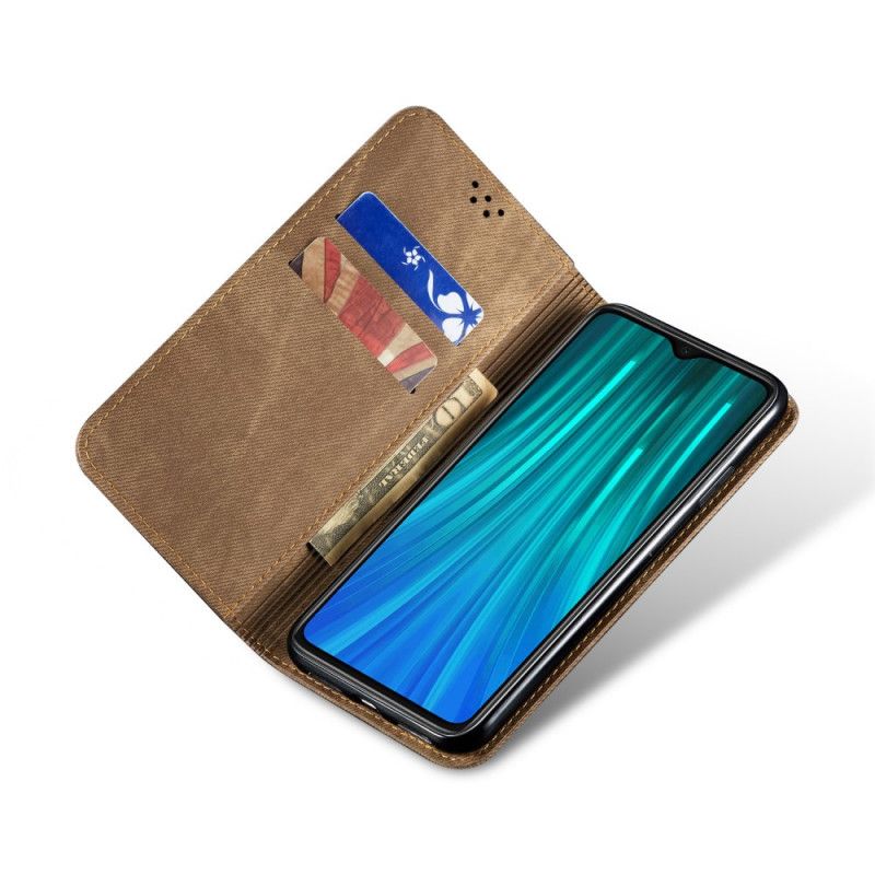 Læder Cover for Xiaomi Redmi Note 8T Sort Jeansstof
