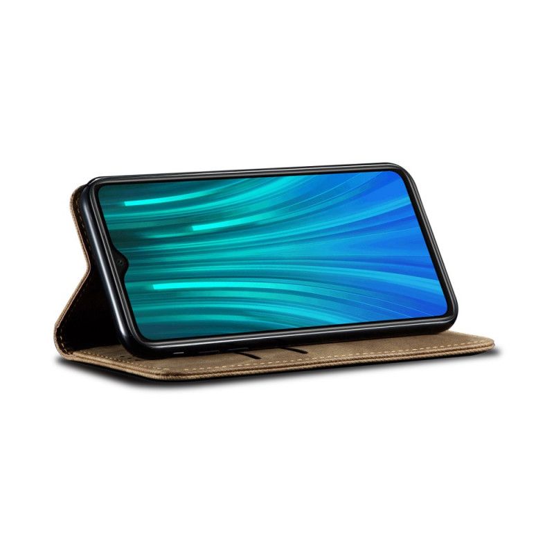 Læder Cover for Xiaomi Redmi Note 8T Sort Jeansstof