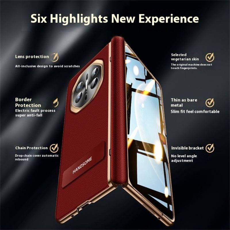 Cover Huawei Mate X6 Tekstureret Kunstlæder Med Skærmbeskytter