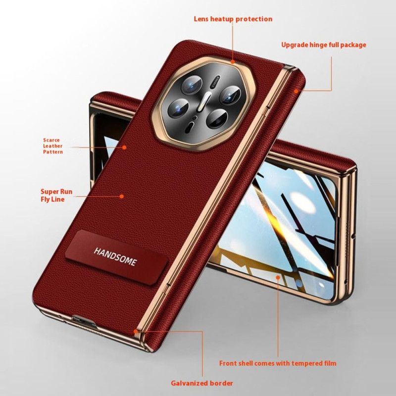 Cover Huawei Mate X6 Tekstureret Kunstlæder Med Skærmbeskytter